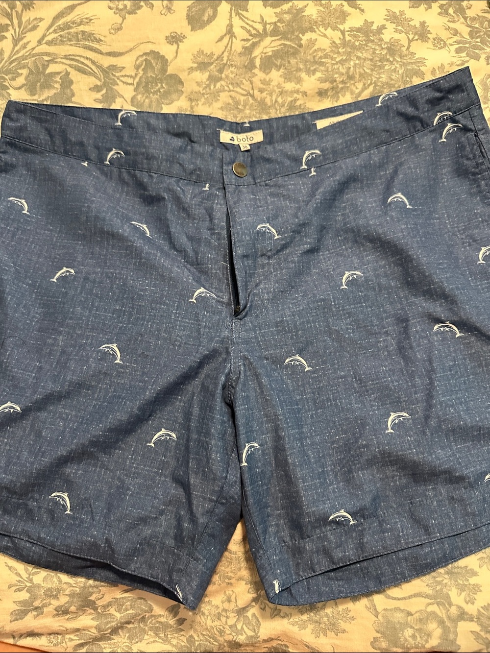 Bolo Navy Dolphin Embroidered Shorts